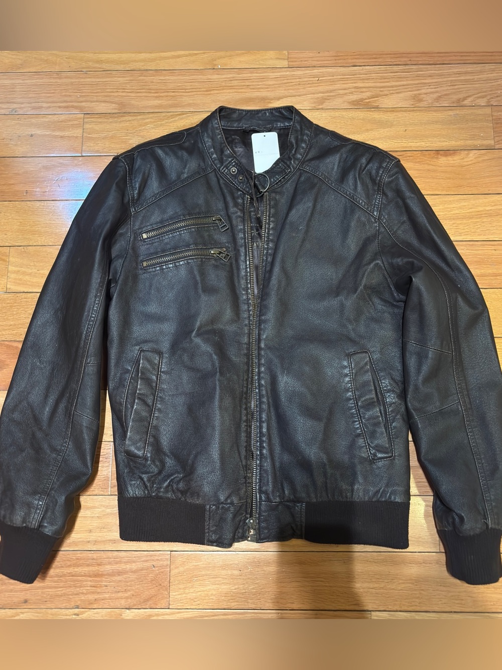 Vintage Authentic 2000s German Made Freaky Nation Leather Jacket Bomber Brown M